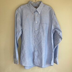 Edwards‎ Long Sleeve Work Shirt Light Blue Button Down Mens Large